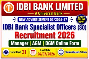 IDBI Bank SO Recruitment 2026