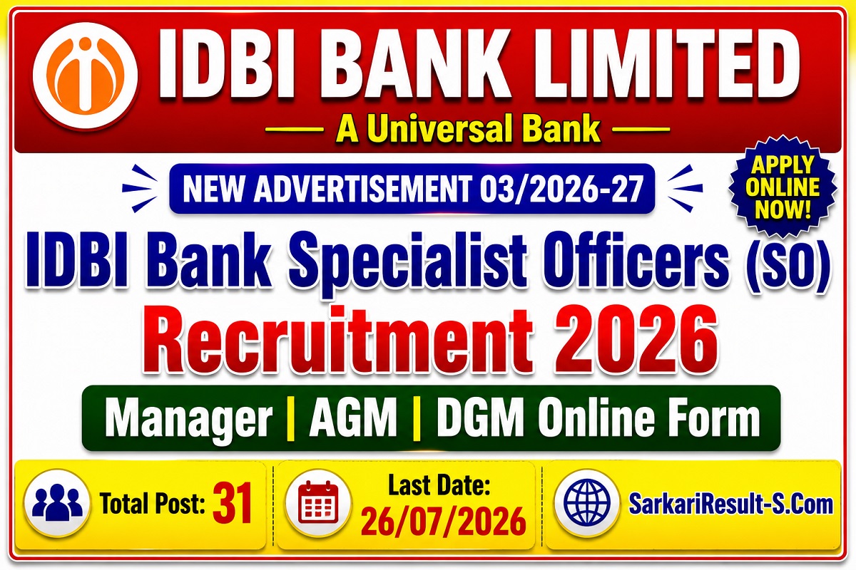 IDBI Bank SO Recruitment 2026